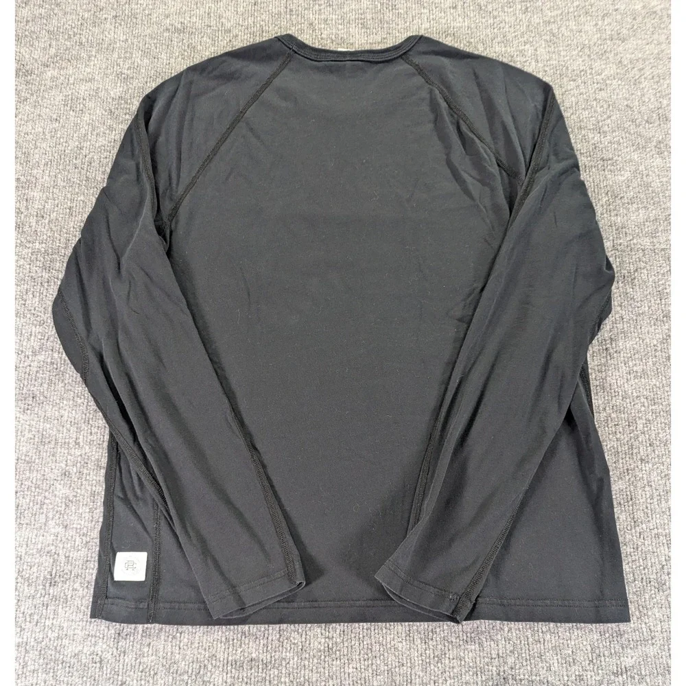 Reigning Champ Mens Long Sleeve Cotton Athletic Shirt Black Lot 3892 Size M